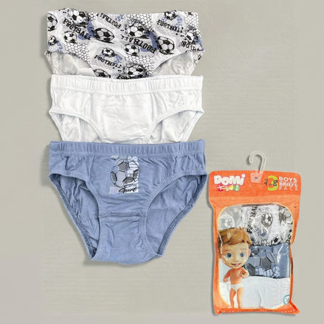 Pack of 3 boys cotton briefs with a football print