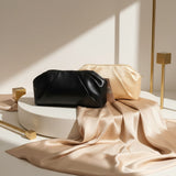 Soft pleated pouch evening clutches in black and champagne gold – Jack Gifts Online Lebanon