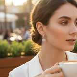 Sparkling square crystal drop earrings for women