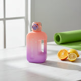 Large summer water bottle jug with a cut out carry handle