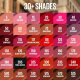 Full Superstay Matte Ink shade chart showing over thirty numbered lip colours