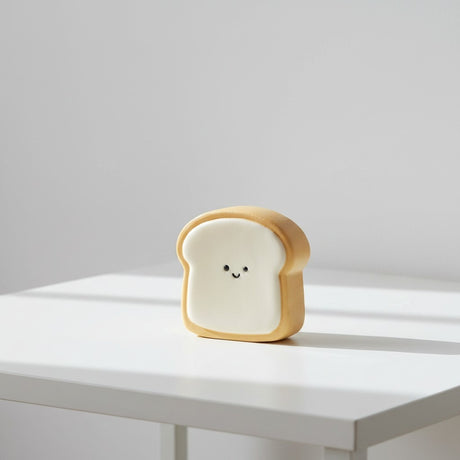 Toast slice squishy toy with a smiley face, Jack Gifts Online Lebanon