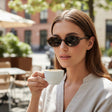Womens tortoiseshell oval sunglasses with dark lenses, Jack Gifts Online Lebanon