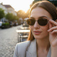 Womens dark tortoiseshell rounded sunglasses with warm brown lenses, Jack Gifts Online Lebanon