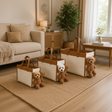 Tote dog bags with cognac leather trim in three sizes, Jack Gifts Online Lebanon
