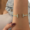Gold " T " Cuff Bracelet