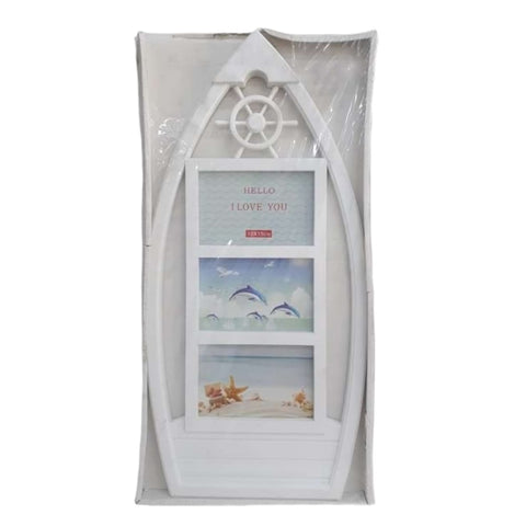 white Beach House Photo Frame