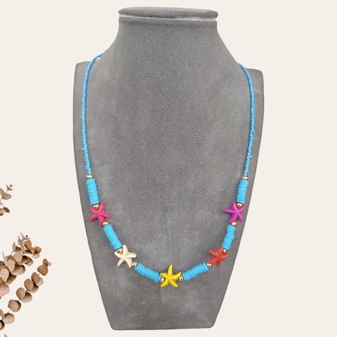 Colorful Starfish Surfer Beads Necklace