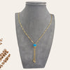 Blue Cube Chain Necklace