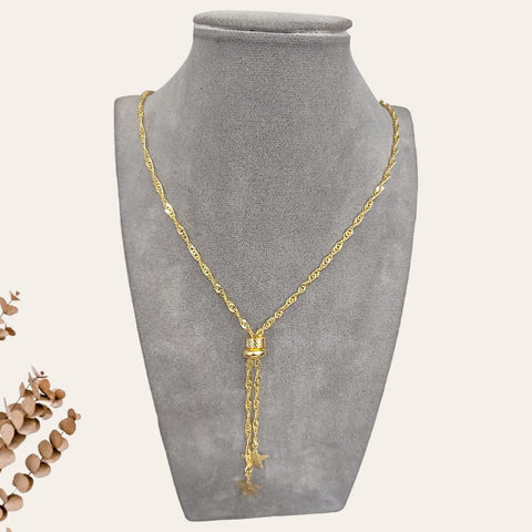 Twin Gold Star Chain Necklace