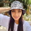 Black and White Letter Bucket Hat