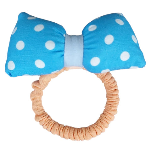 blue Polka Dots Bow Hair Ties S-0