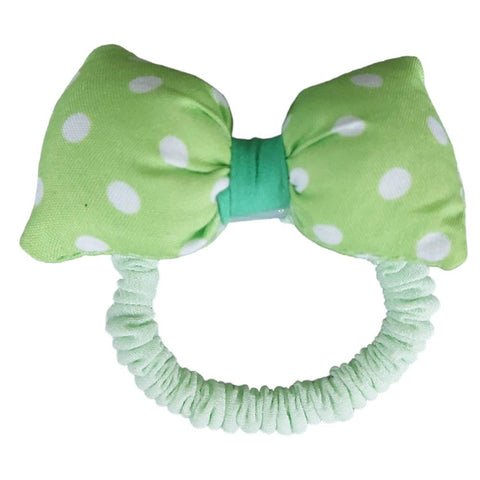 green Polka Dots Bow Hair Ties S-0