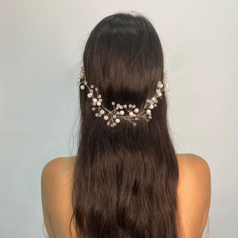 Pearl Beads Silver Bridal Headpiece 10