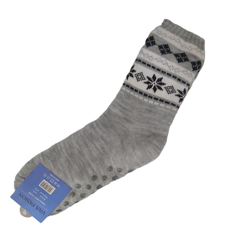 grey Simple Snowflake Pattern Socks for men