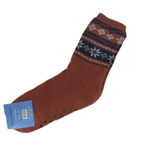 brown Simple Snowflake Pattern Socks for men