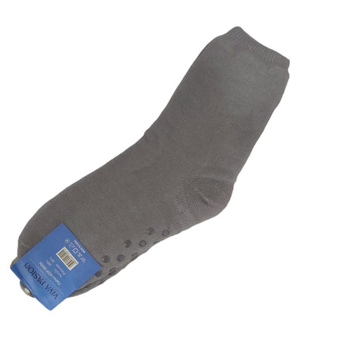 grey Plain Fluffy Socks