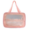pink Semi-Clear Makeup-Toiletries Bag