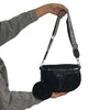 Black Rhinestone Crossbody Leather Bag 