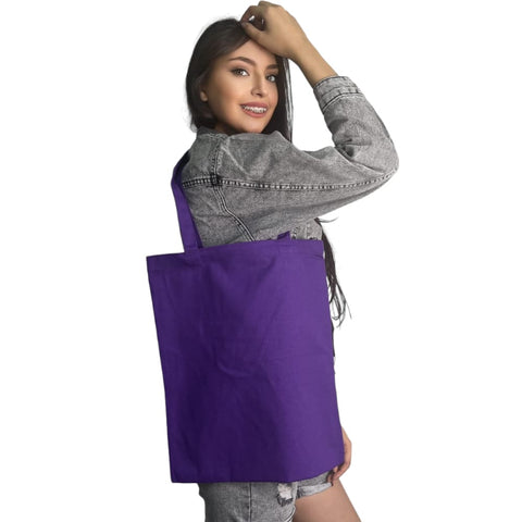 Purple Simple Canvas Tote Bag