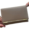 beige A71 Compact Leather Wallet