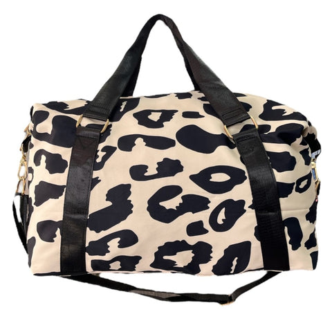 Cheetah Print Nylon Gym Bag S-54