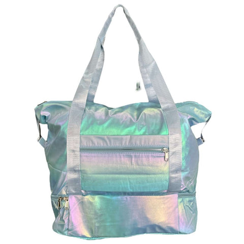 blue Holographic Nylon Gym Bag  S-54