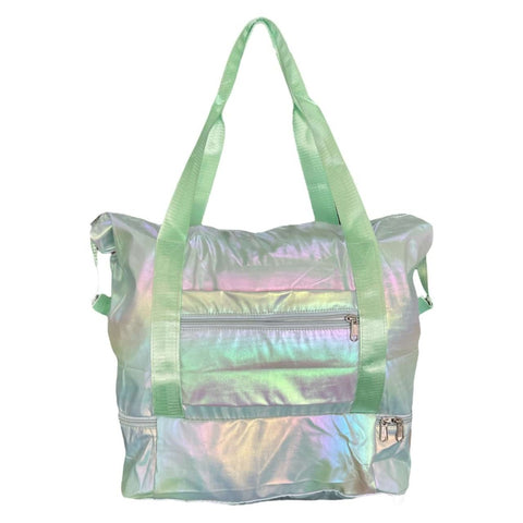 green Holographic Nylon Gym Bag  S-54