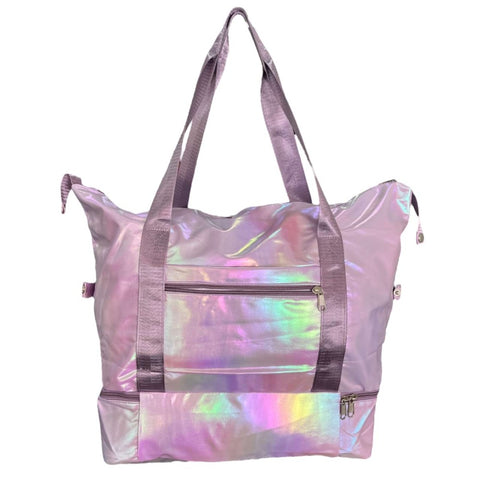 purple Holographic Nylon Gym Bag  S-54
