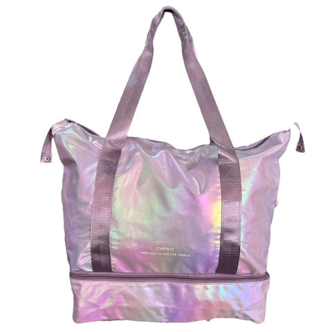 purple Holographic Nylon Gym Bag  S-54