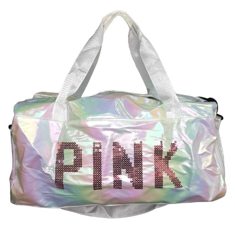 aqua Holographic Nylon Gym Bag 3 S-54