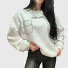 white Rhinestone Sweater