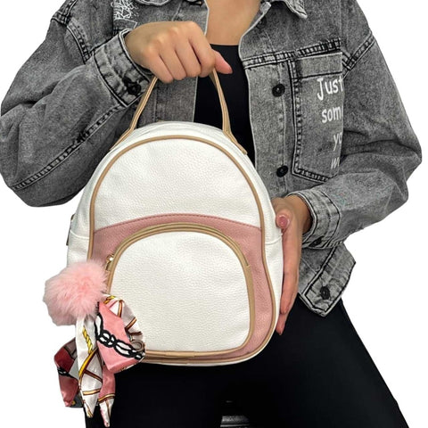 Pink Leather Alexandra Backpack