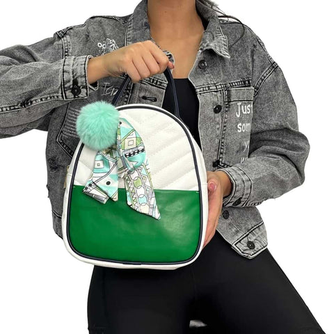 green Bella Leather Backpack