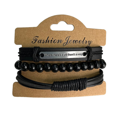 "Where There's a Will There's A Way" Leather Bracelet 1