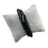 Braided Black and Blue Leather Bracelet 1