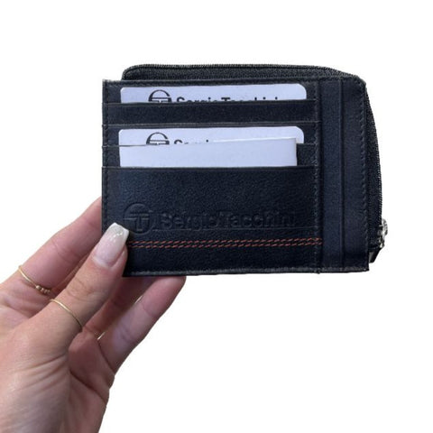 Black Credit Card Wallet With Zip 4
