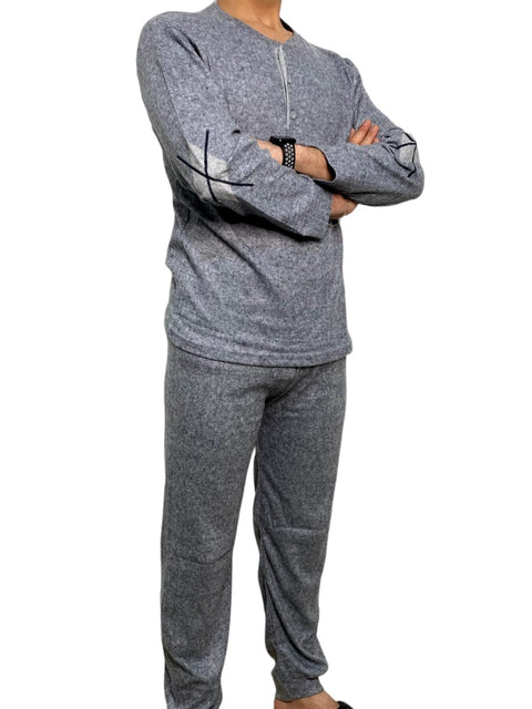 Simple Grey Zig-Zag Striped Cotton Pajama