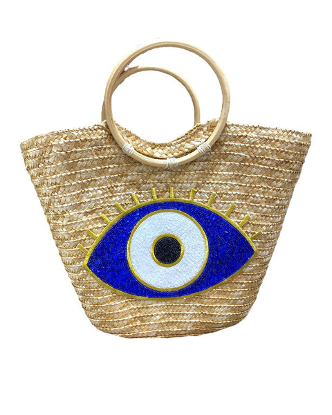Straw Eye Design Beach Bag 2