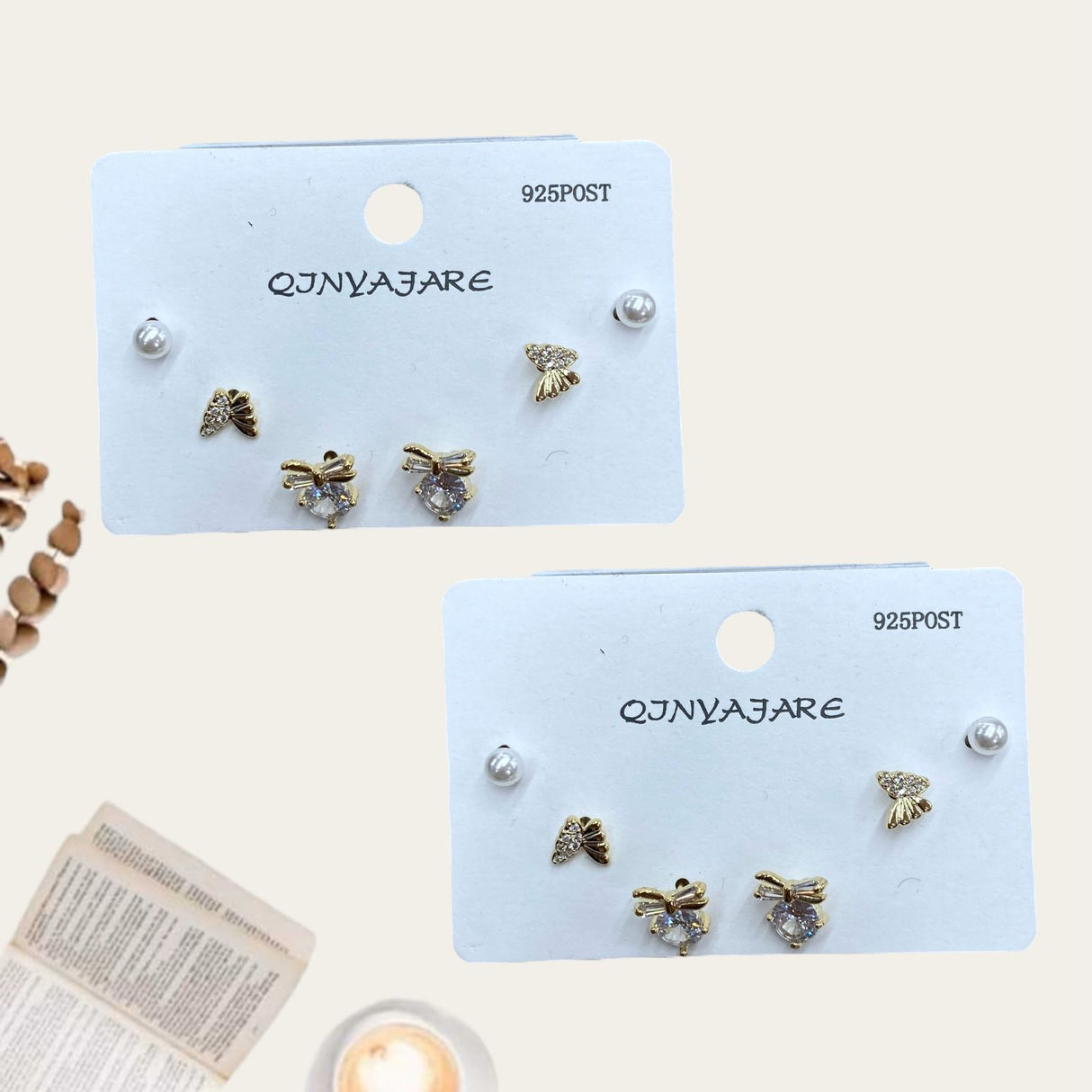 Butterfly Stud Earring set 2