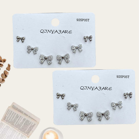 Bow Tie Stud Earring Set