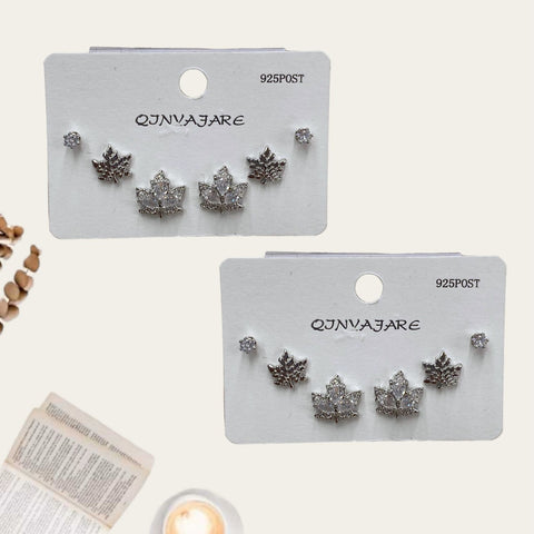 Leaf Stud Earring Set