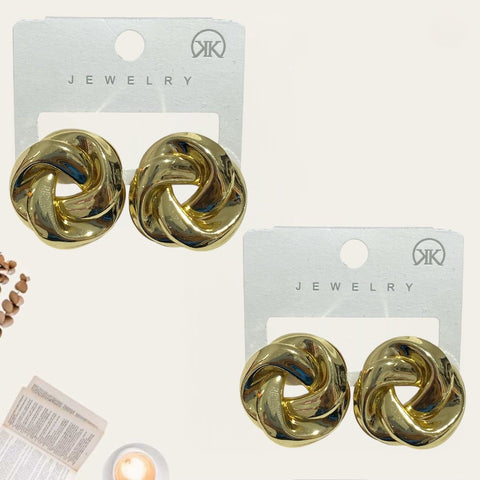 Circular Spiral Stud Earrings