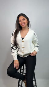 Cropped Floral Cardigan