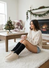 Cozy Black Winter Knit LegWarmers
