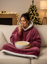 Burgundy Hooded Blanket