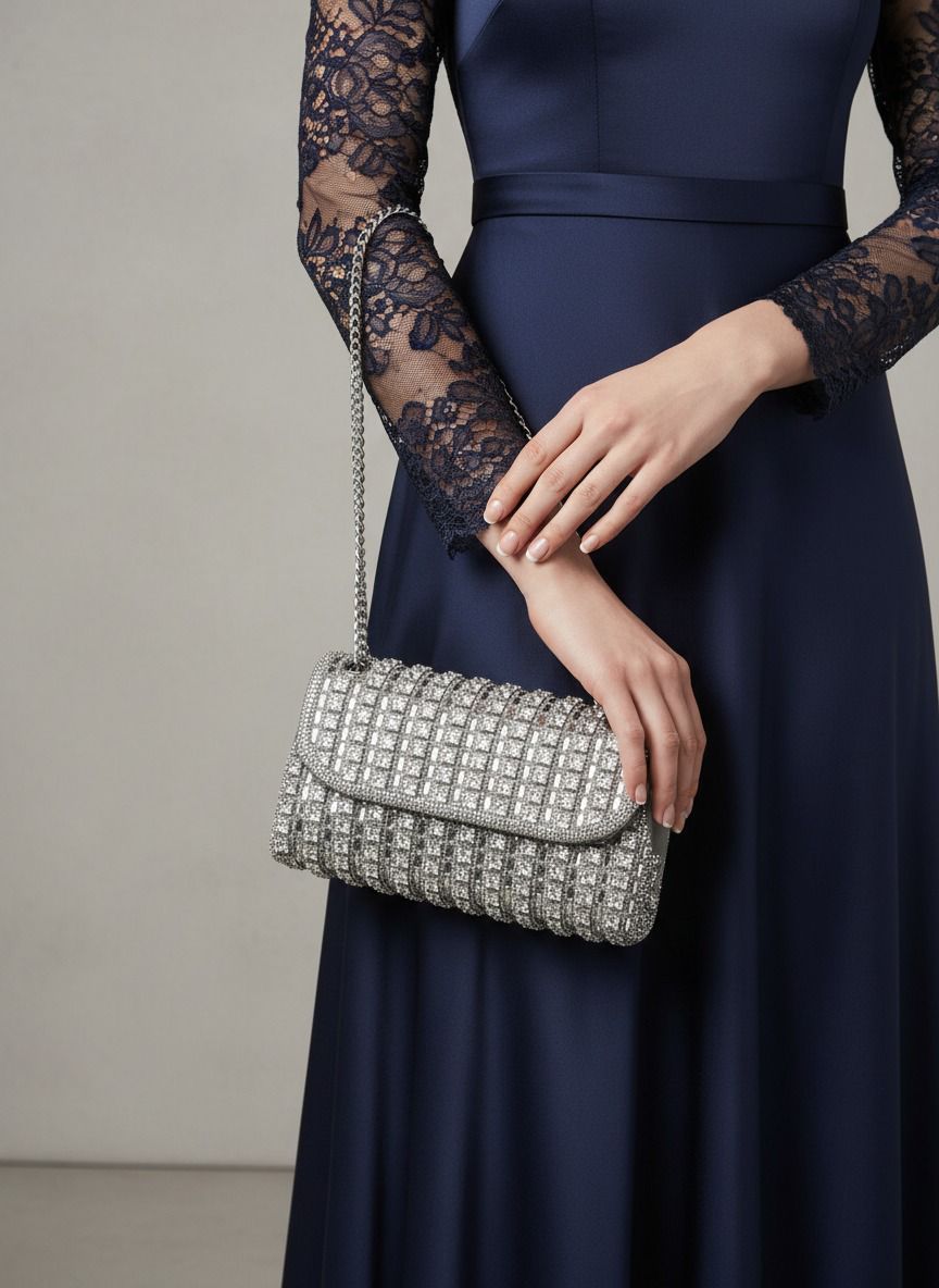 Silver Sparkly Evening bag