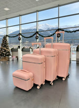 Pink 4-piece luggage set