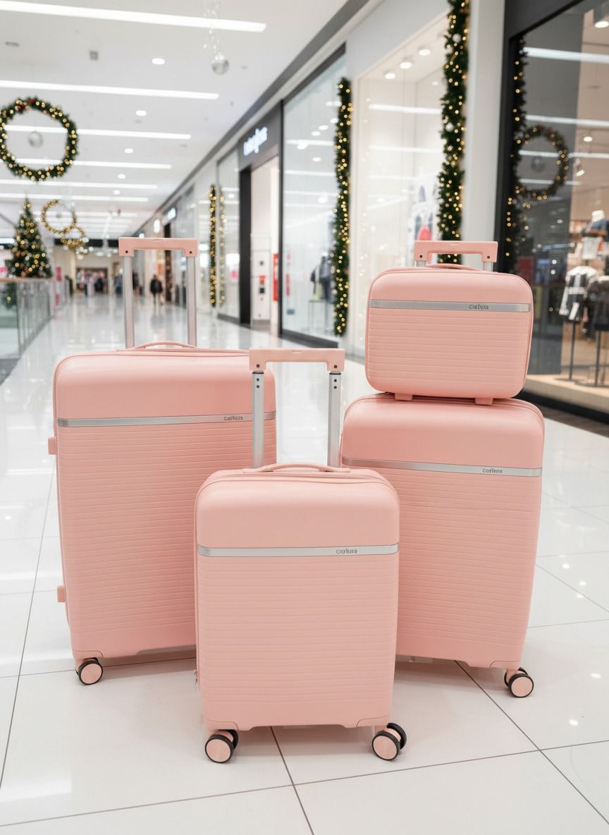 Pink 4-piece luggage set