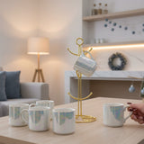 Chrome Baby Blue Cups Set